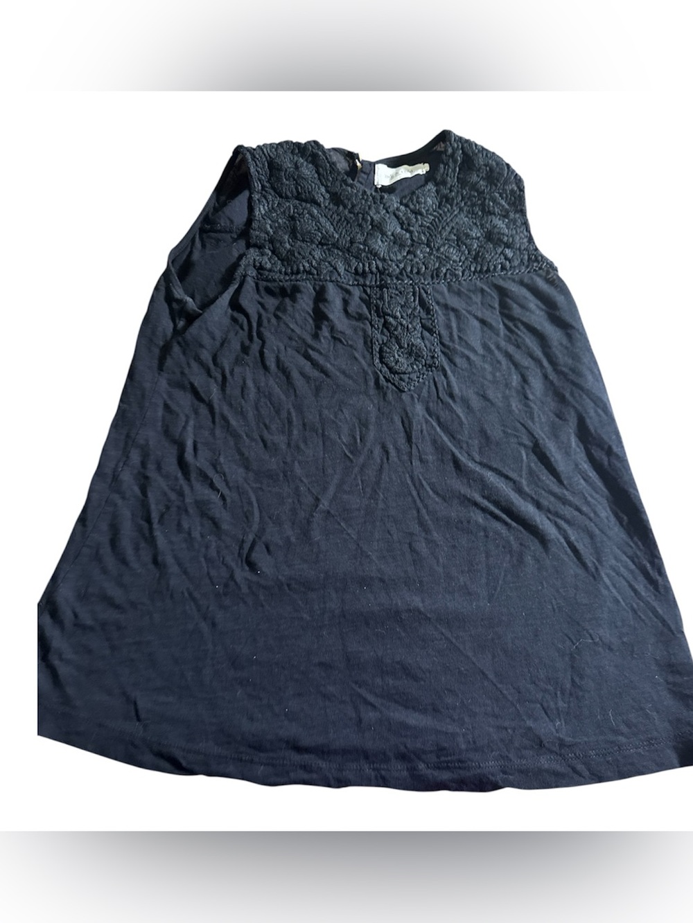 Indi & Cold Black Embroidered Sleeveless Tunic Top Women’s Small Boho